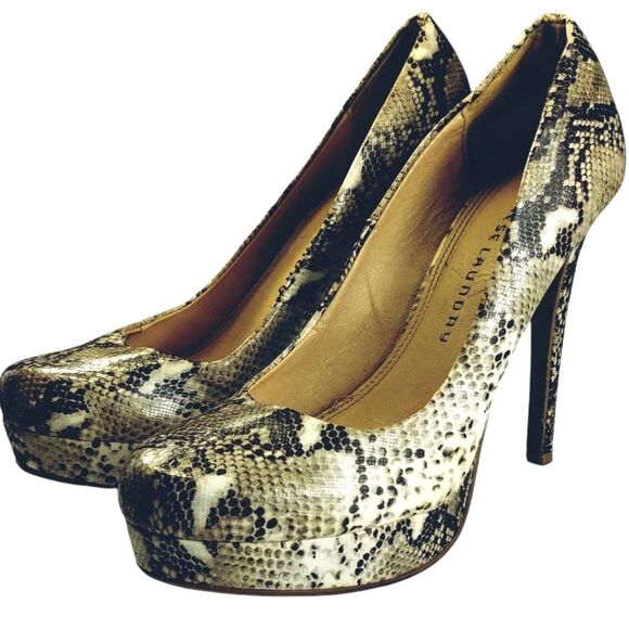 Faux Snakeskin Platform Stilleto Heels Women's 8.5 Slip On Pumps - Picture 4 of 11